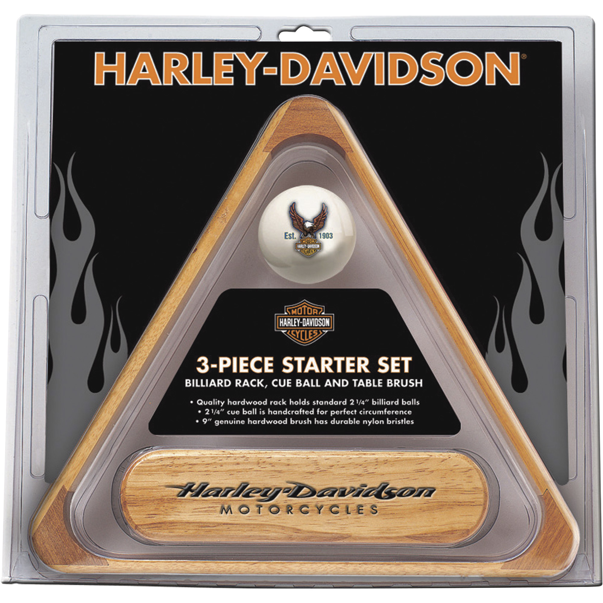 Harley-Davidson 3-Pc. Wooden Billiard/ Pool Table Accessories Set, Model# HDL-11148
